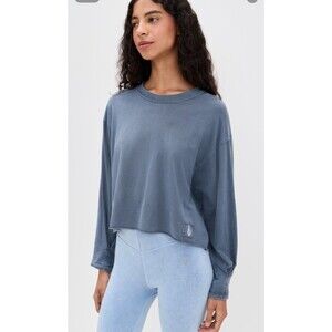 Free People FP Movement Inspire Layer Tee Blue Women’s L Casual Lagenlook Comfy